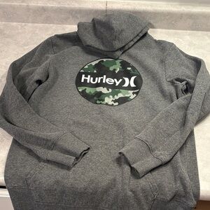 Hurley Gray Hoodie with Camouflage Logo